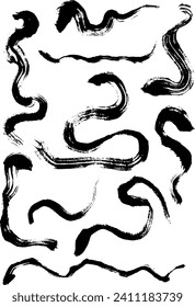 Beautiful brush handwritten line. Brush stroke.