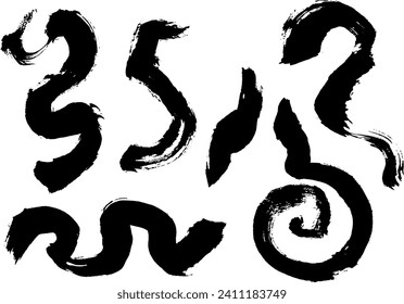 Beautiful brush handwritten line. Brush stroke.
