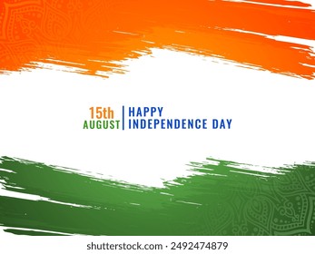 Beautiful Brush stroke style Indian tricolor flag theme for independence day vector