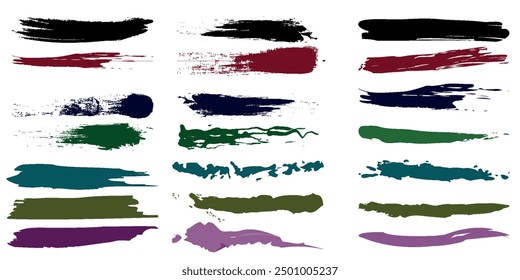 Beautiful brush vector collection. Grunge Elements - Brush strokes, ink paint brush, grunge lines.