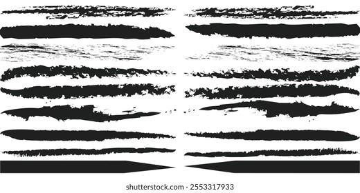 Hermosa colección de Vector de pincel. Elementos Grunge - Pinceladas, pinceles de tinta, líneas grunge.