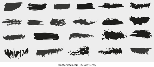 Beautiful Brushes vector collection. Grunge Elements - Brush strokes, ink paint brushes, grunge lines. Rectangle text box for social media and network. vector