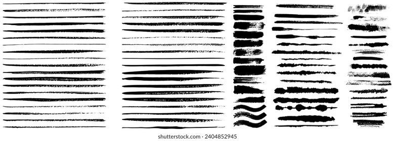 Hermosa colección vectorial de brochas. Elementos Grunge: pinceladas de pincel, pinceles de pintura con tinta, líneas gruesas. Cuadro de texto Rectangle para medios sociales y redes. vector	