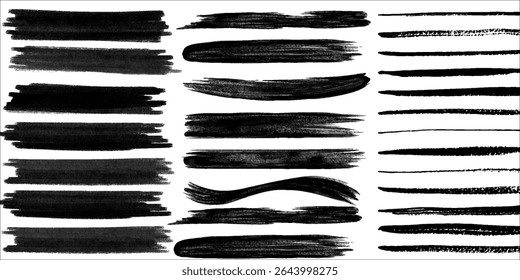 Bela coleção de vetor escovas. Elementos Grunge - traçados de pincel, pincéis de tinta, linhas grunge. Caixa de texto Retângulo para mídia social e rede. vetor	