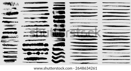 Beautiful Brushes vector collection. Grunge Elements - Brush strokes, ink paint brushes, grunge lines. Rectangle text box for social media and network. vecto