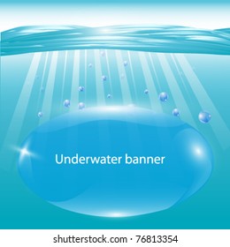 beautiful bubble banner underwater
