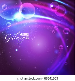 beautiful bubbles galaxy vector background