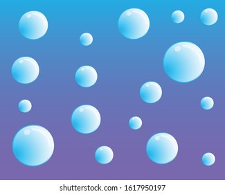 beautiful bubbles on a blue background. Soap bubbles.