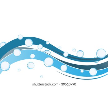 Beautiful bubbles rising amongst waves