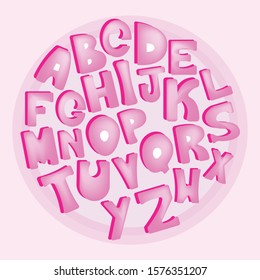 Beautiful bubbly letters pinkish and funky