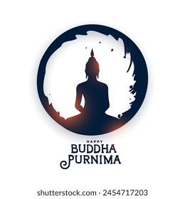 beautiful buddha purnima cultural white background vector