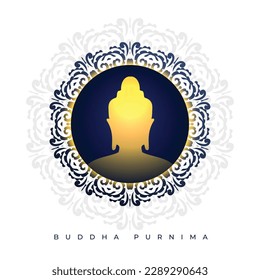 beautiful buddha purnima festive background for worship and devotion vector