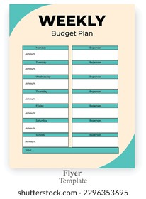 Beautiful budget planner design template