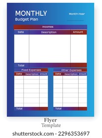 Beautiful budget planner design template