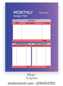 Beautiful budget planner design template