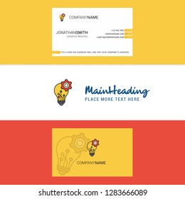 Beautiful Bulb setting  Logo and business card. vertical Design Vector