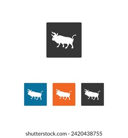 Beautiful bull animal logo design 