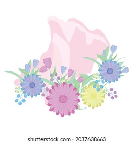 Beautiful bunch floral set vector illustration. Floral design wedding invitation  