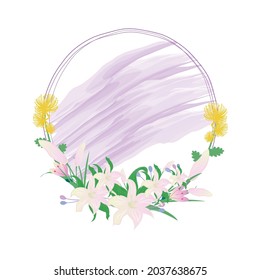 Hermosa ilustración vectorial de conjunto floral. Invitación a la boda de diseño floral  