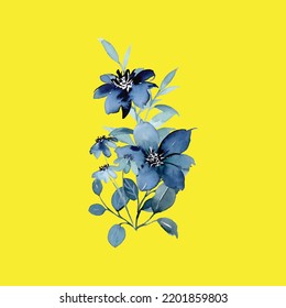 Beautiful bunch floral set vector illustration