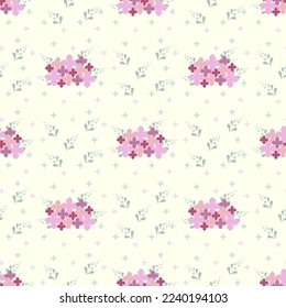 A beautiful bunch of lovely pink flower on background with bouquet of leaves, it is a seamless pattern that looks attractive and valuable.
