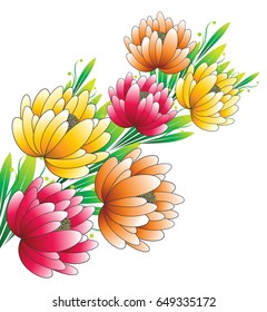 Beautiful bunch of vector flowers