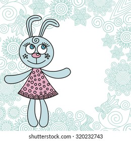 Beautiful bunny cute cartoon vector illustration