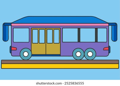 A beautiful bus vector art in white background illustration.