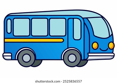 A beautiful bus vector art in white background illustration.