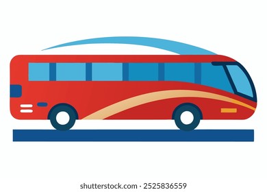 A beautiful bus vector art in white background illustration.