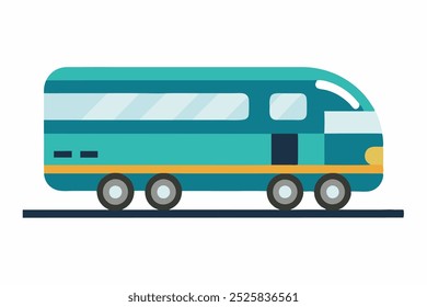 A beautiful bus vector art in white background illustration.