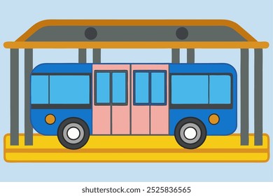 A beautiful bus vector art in white background illustration.