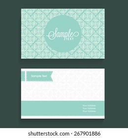 Beautiful business card design with place holders for contact details.