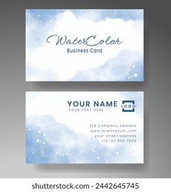 Beautiful business card template with watercolor