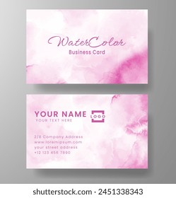 Beautiful business card template with watercolor