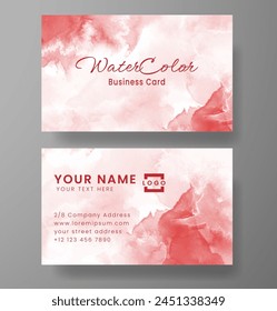 Beautiful business card template with watercolor