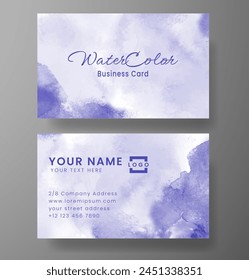 Beautiful business card template with watercolor