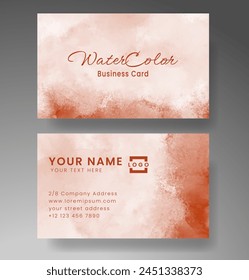 Beautiful business card template with watercolor