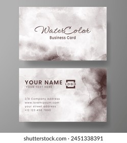 Beautiful business card template with watercolor