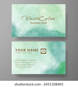 Beautiful business card template with watercolor