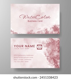 Beautiful business card template with watercolor