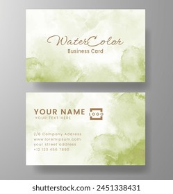 Beautiful business card template with watercolor