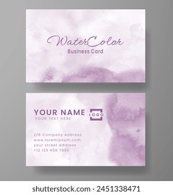 Beautiful business card template with watercolor