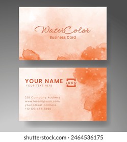 Beautiful business card template with watercolor