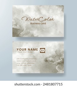 Beautiful business card template with watercolor