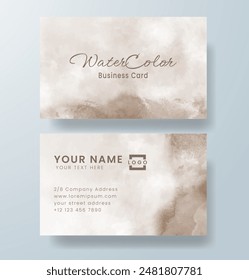 Beautiful business card template with watercolor