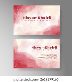 Beautiful business card template with watercolor