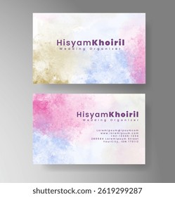 Beautiful business card template with watercolor