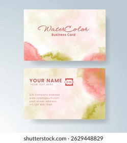 Beautiful business card template with watercolor