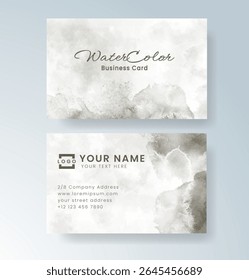 Beautiful business card template with watercolor